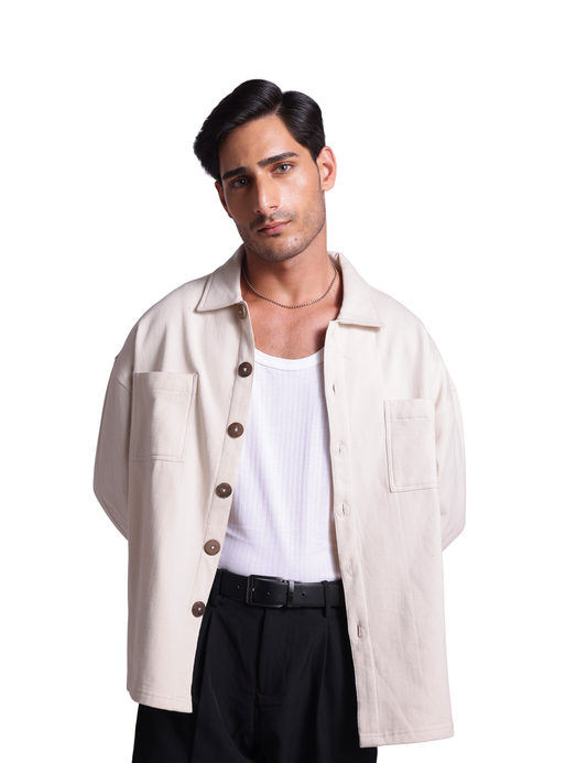 SIGNATURE SHACKET IN IVORY