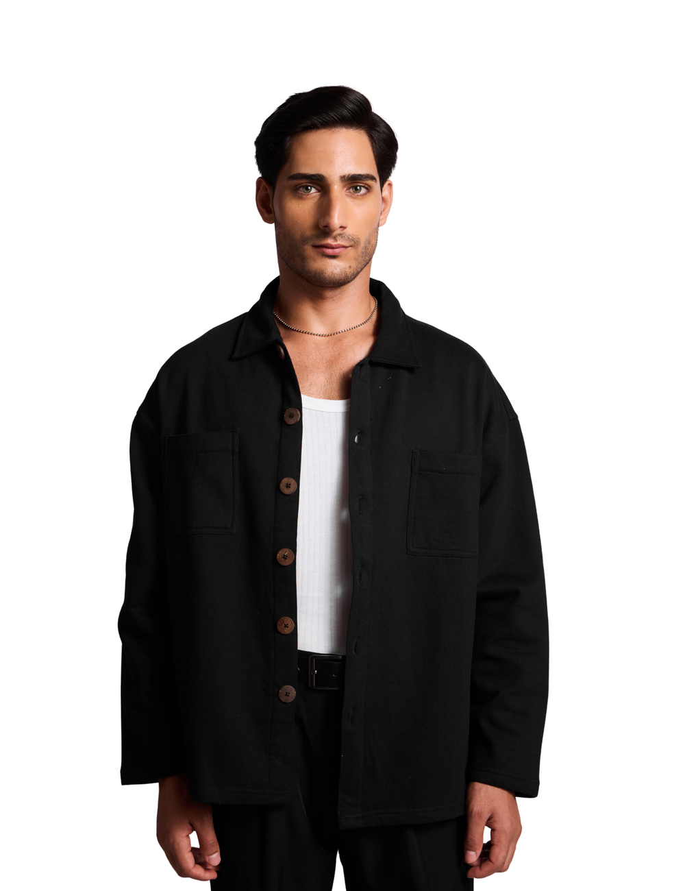 SIGNATURE SHACKET IN NOIR