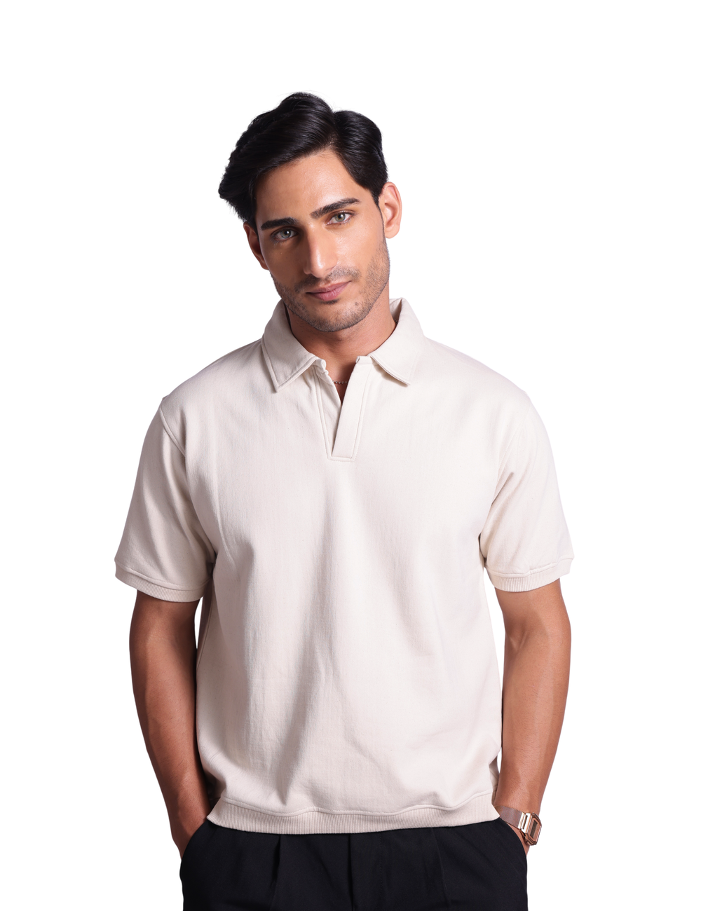 STRUCTURED POLO IN IVORY