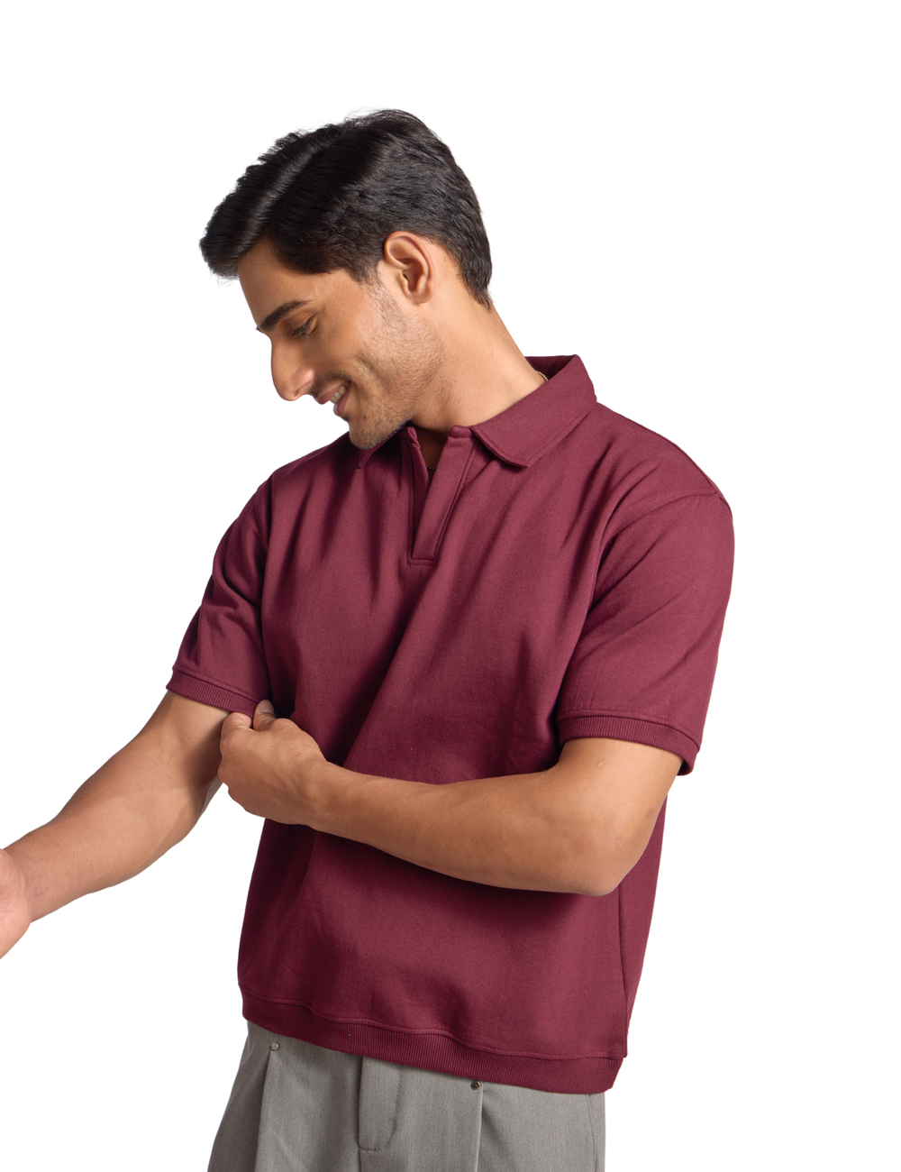 STRUCTURED POLO IN CHERRY