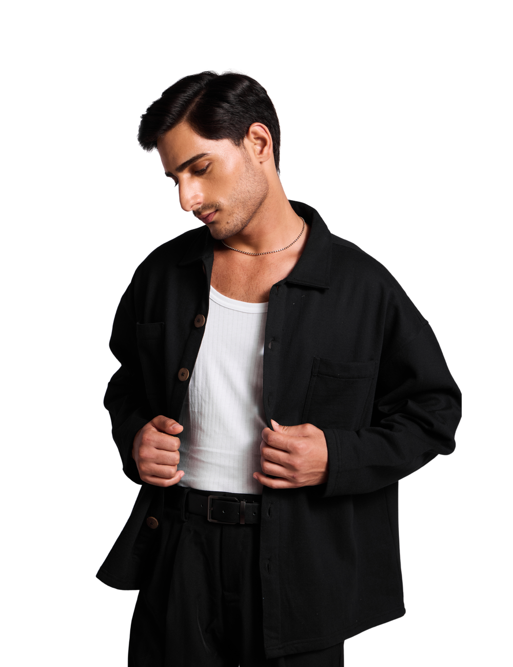 SIGNATURE SHACKET IN NOIR