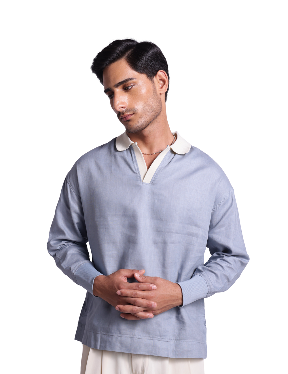 LINEN SWEATSHIRT IN SKY