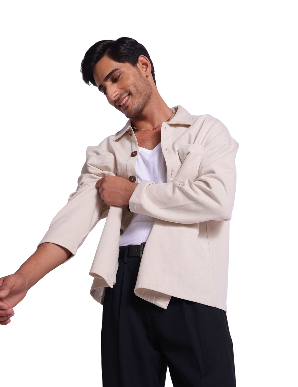 SIGNATURE SHACKET IN IVORY