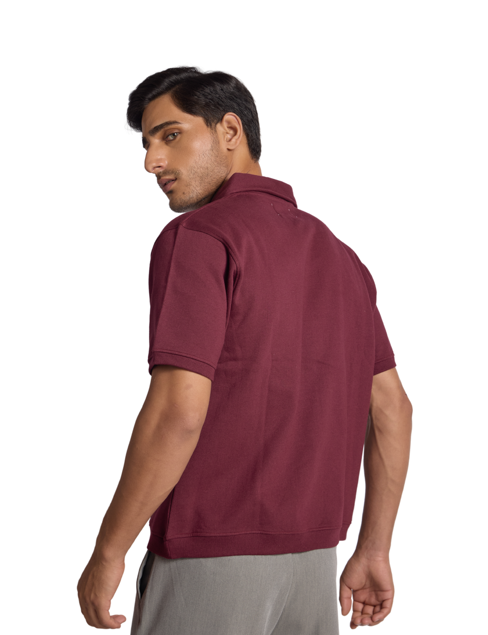 STRUCTURED POLO IN CHERRY