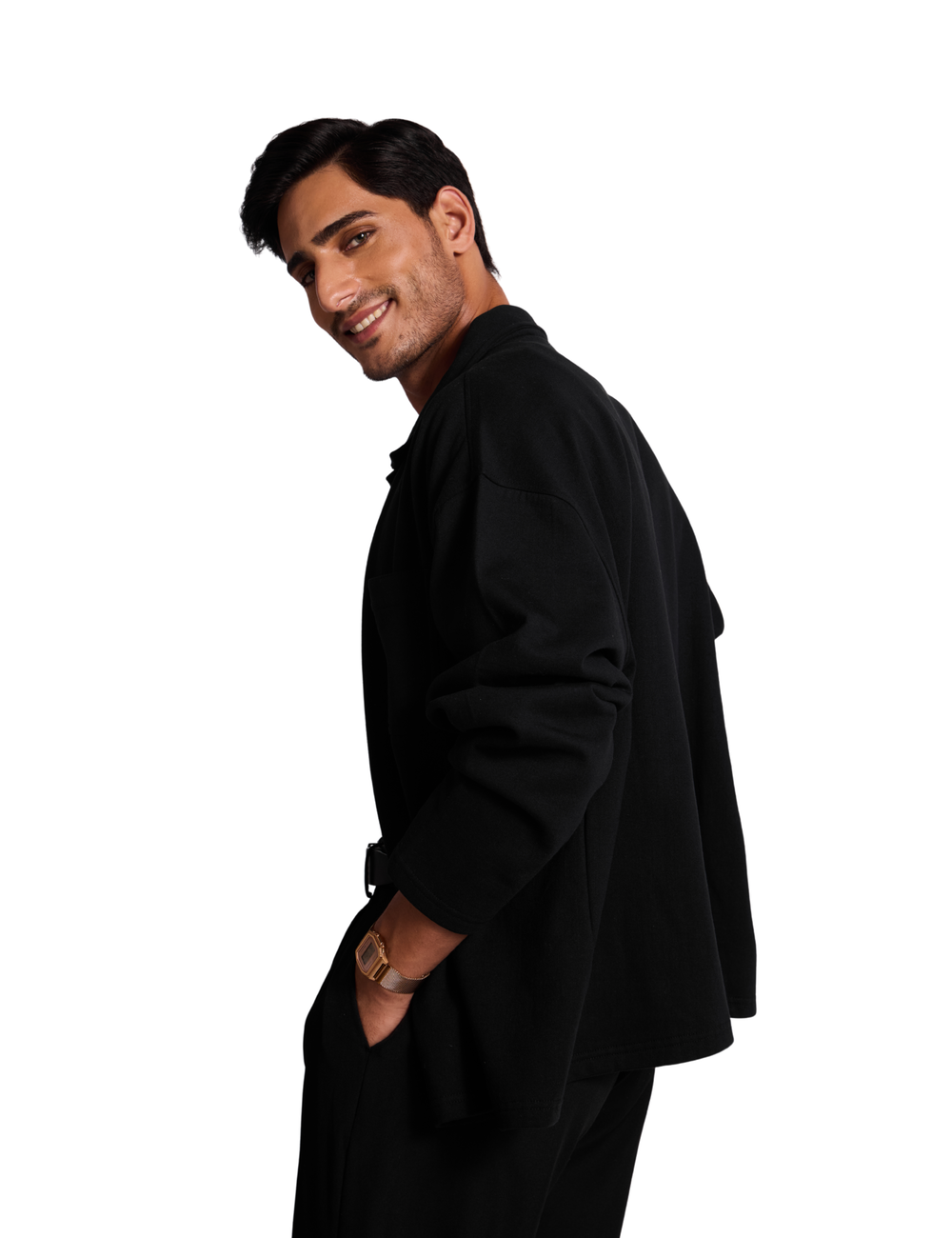 SIGNATURE SHACKET IN NOIR