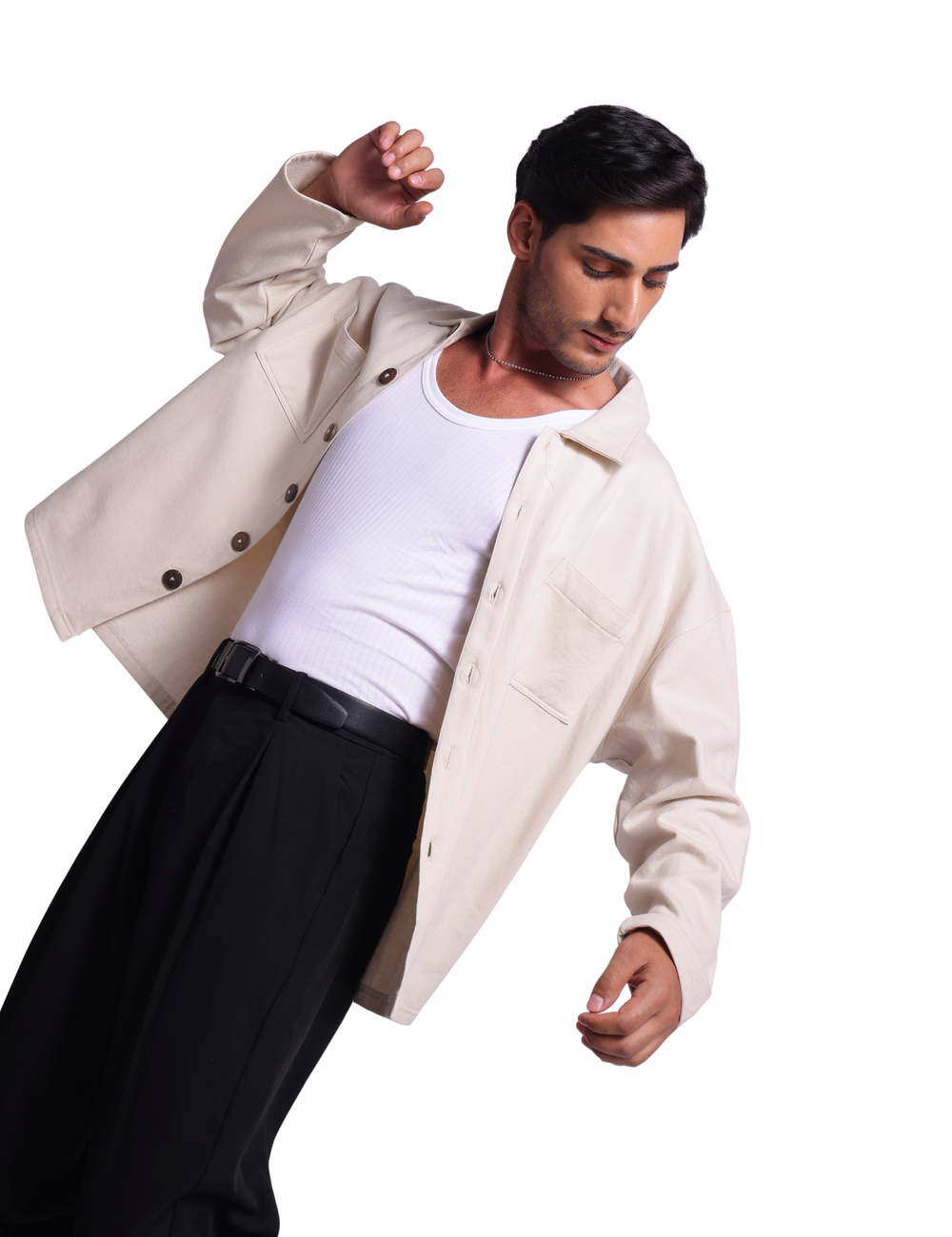 SIGNATURE SHACKET IN IVORY