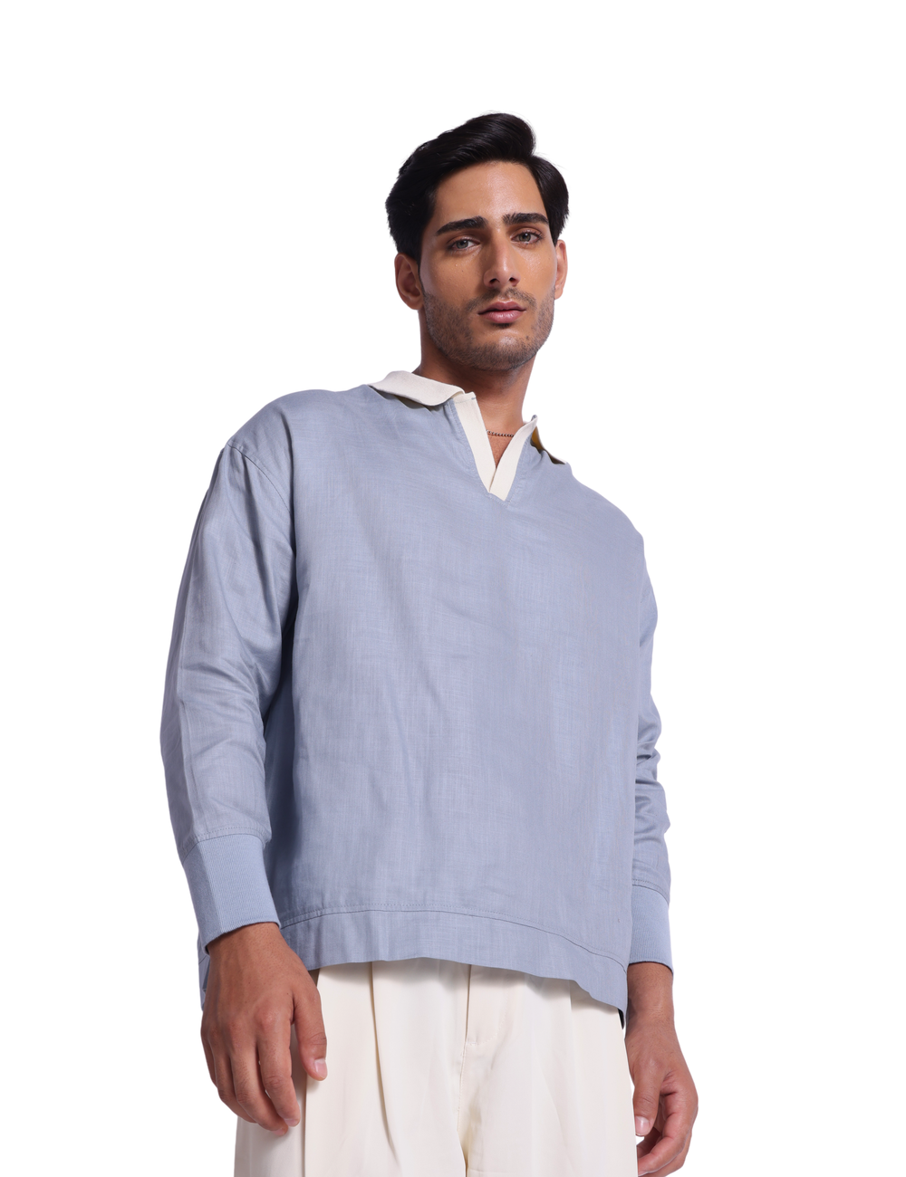 LINEN SWEATSHIRT IN SKY