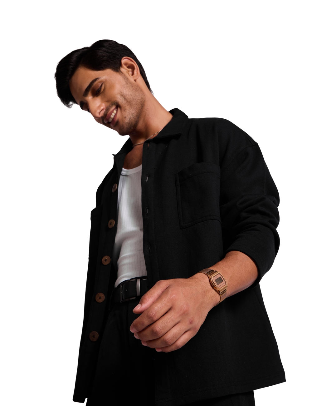 SIGNATURE SHACKET IN NOIR