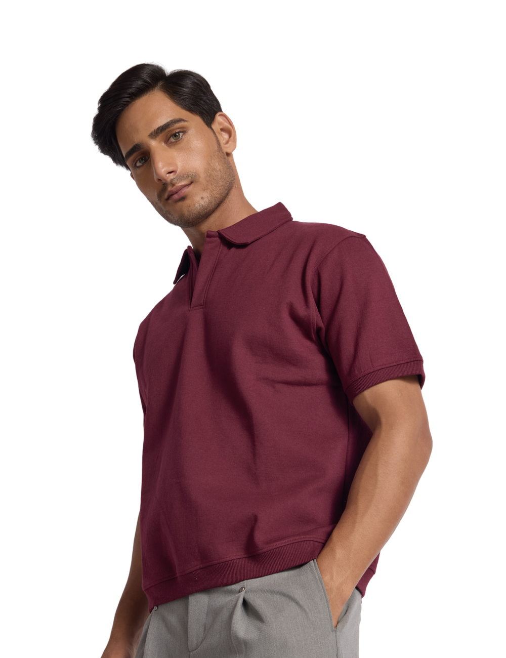 STRUCTURED POLO IN CHERRY