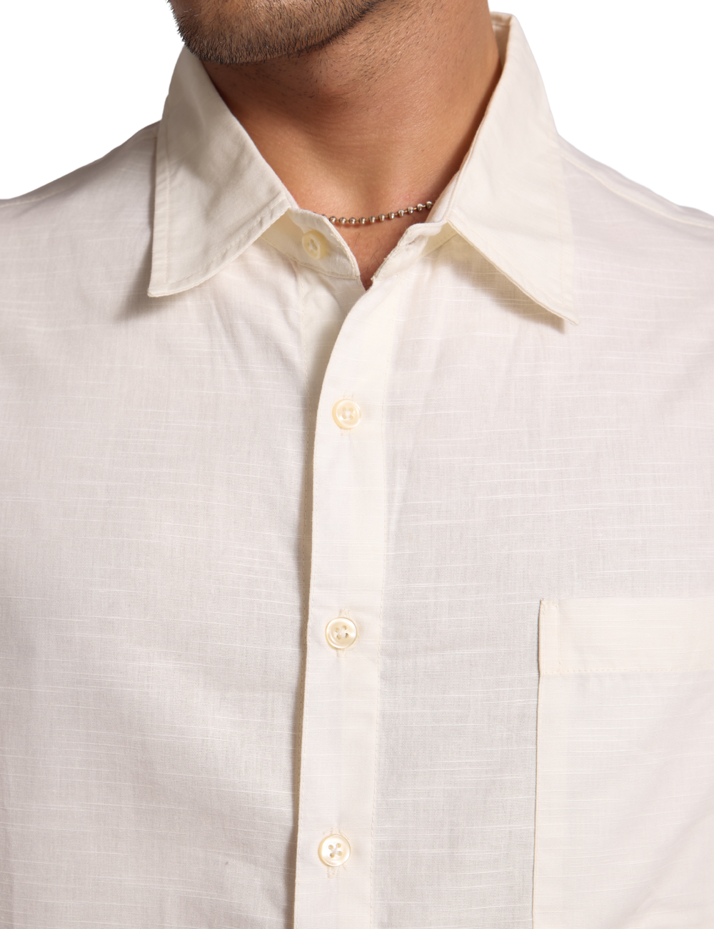 BASIC LINEN SHIRT IN IVORY