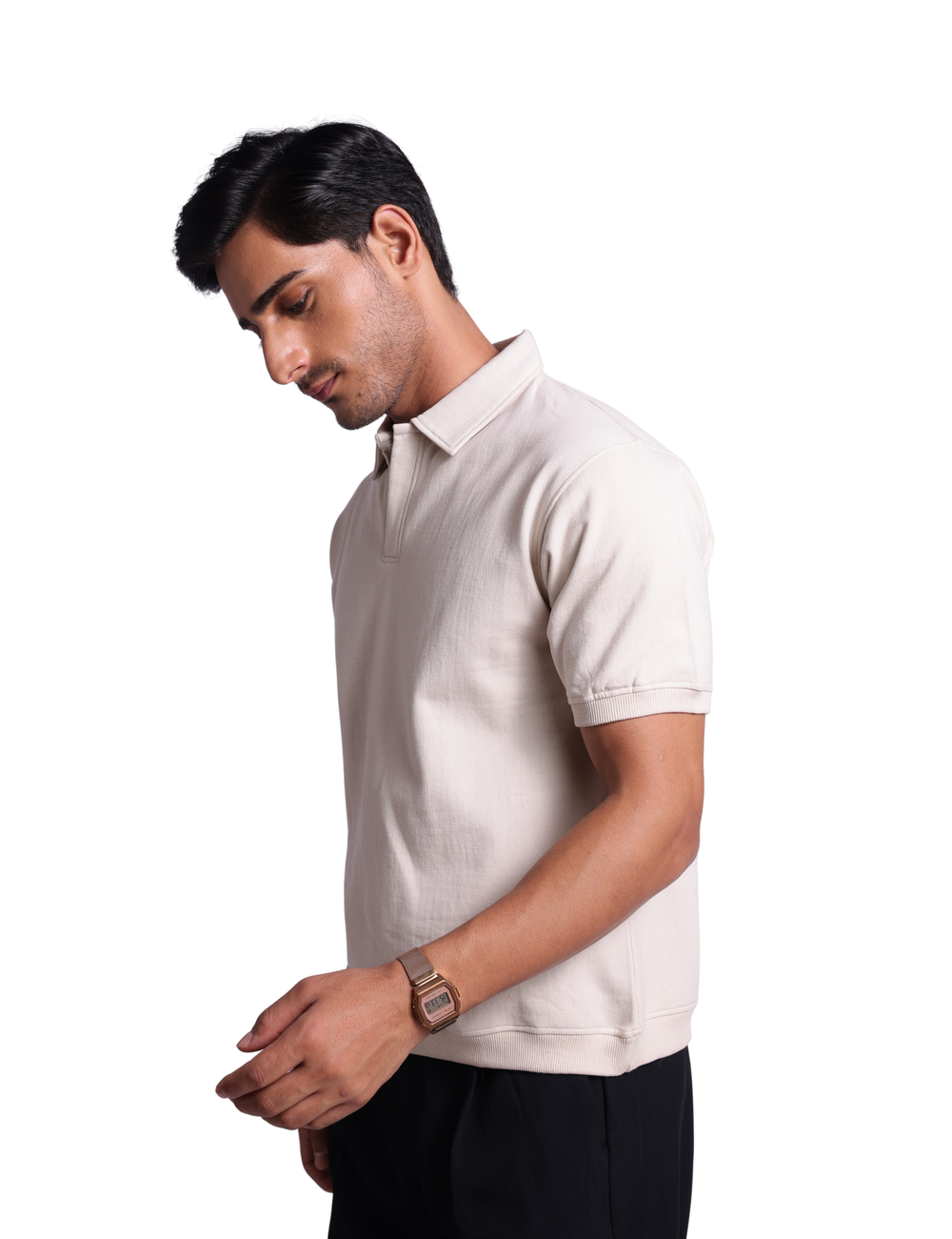 STRUCTURED POLO IN IVORY