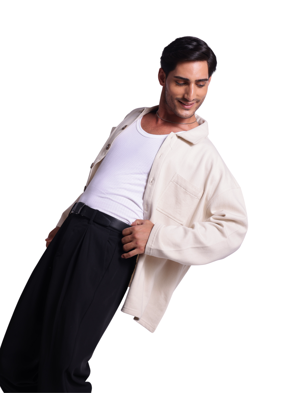 SIGNATURE SHACKET IN IVORY