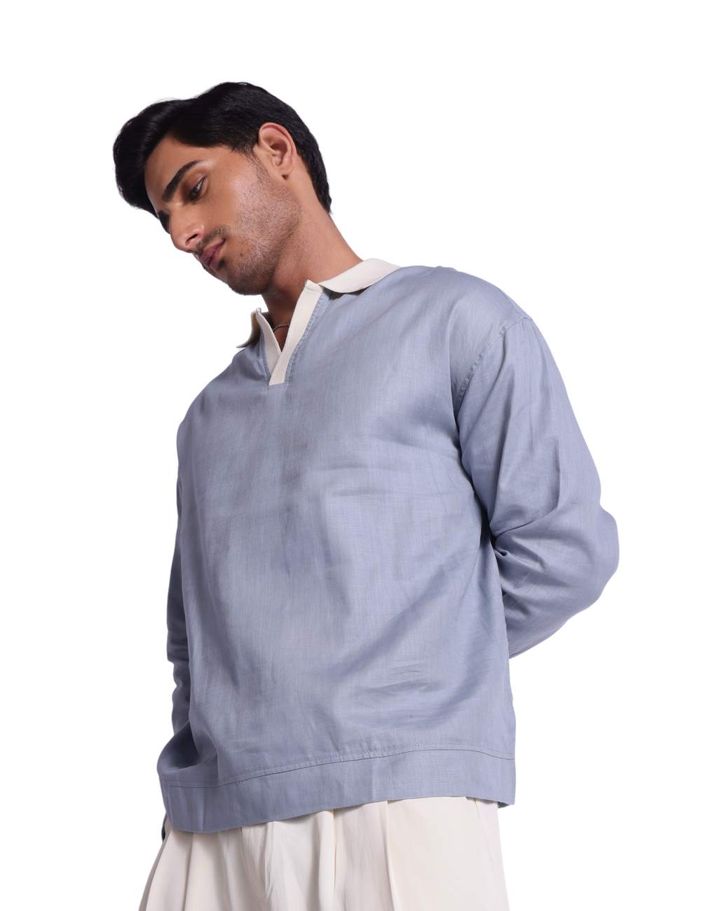 LINEN SWEATSHIRT IN SKY